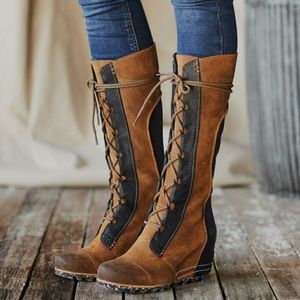 NIB Sorel Cate the great wedge boot brown elk 6.5